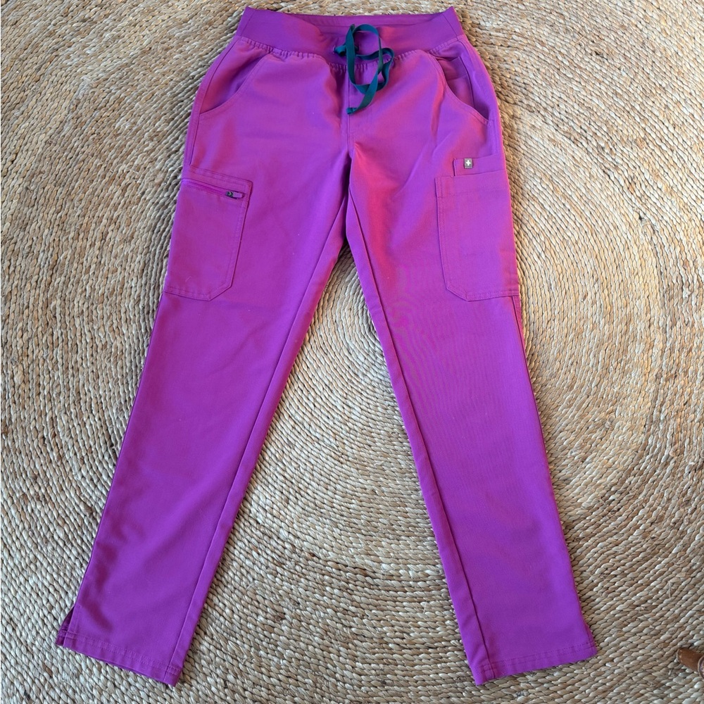 Figs Bright Fuchsia Yola Skinny Scrub Pants 2.0